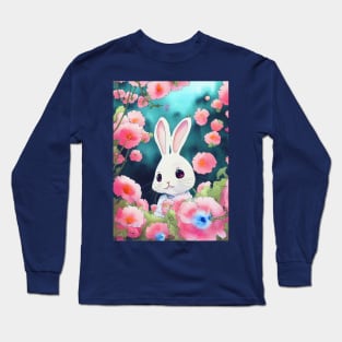 Bunny with flowers Long Sleeve T-Shirt